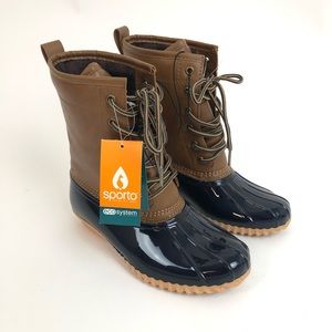 Sporto Elana Women’s Duck Boots Blue Tan 6